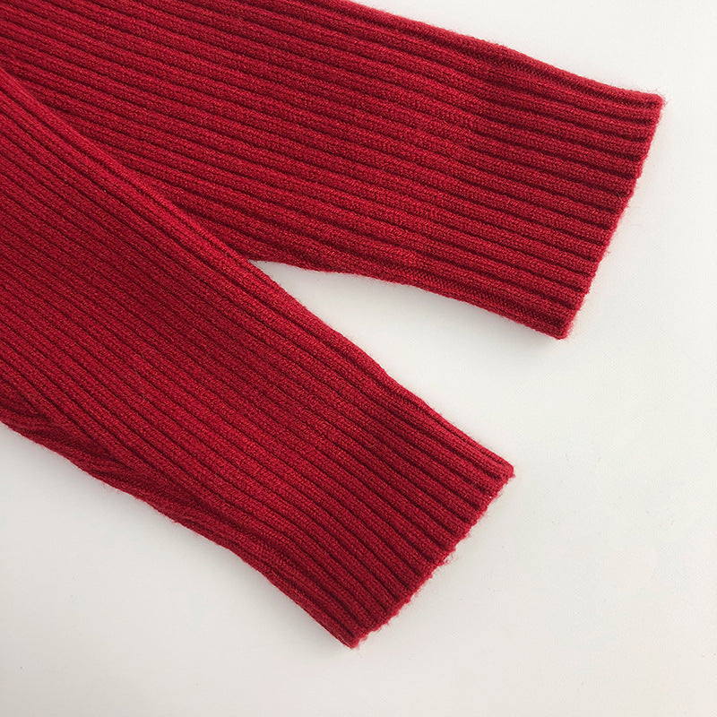 【GIRL・BOY】レッドリブカットソー CawaKomostore