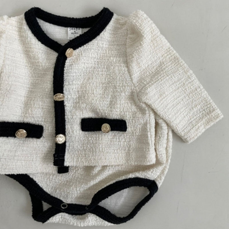 【BABY】モノクロボタンセットアップ CawaKomostore