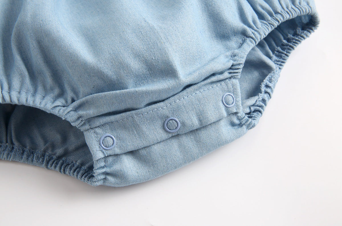 【BABY】秋冬長袖デニムベビーロンパース★♪ CawaKomostore