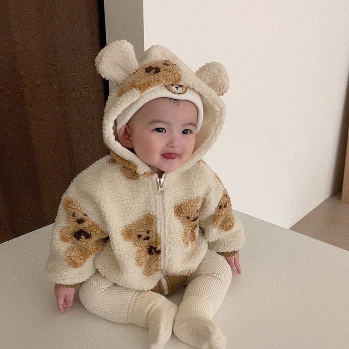 【BABY】モコモコくまさんジャンプスーツ＆アウター CawaKomostore
