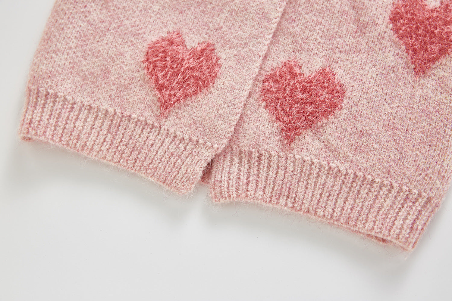 【BABY】ピンクのハート柄ロンパース＆カーディガンセット CawaKomostore