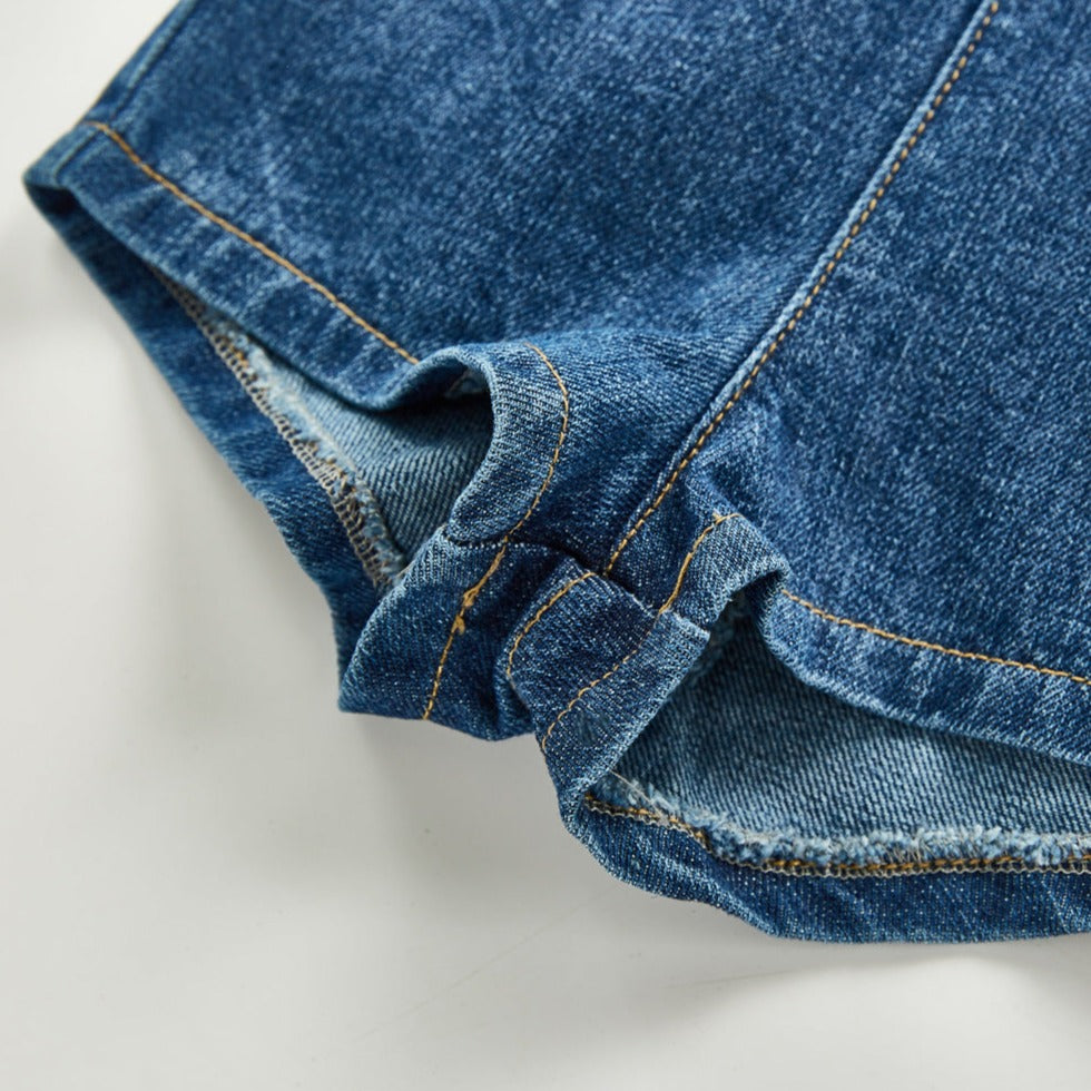 【BABY】デニムショートパンツ 吊りベルト CawaKomostore
