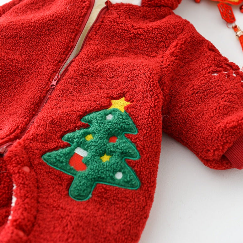 【BABY】クリスマスツリーロンパース＋マフラー付き CawaKomostore