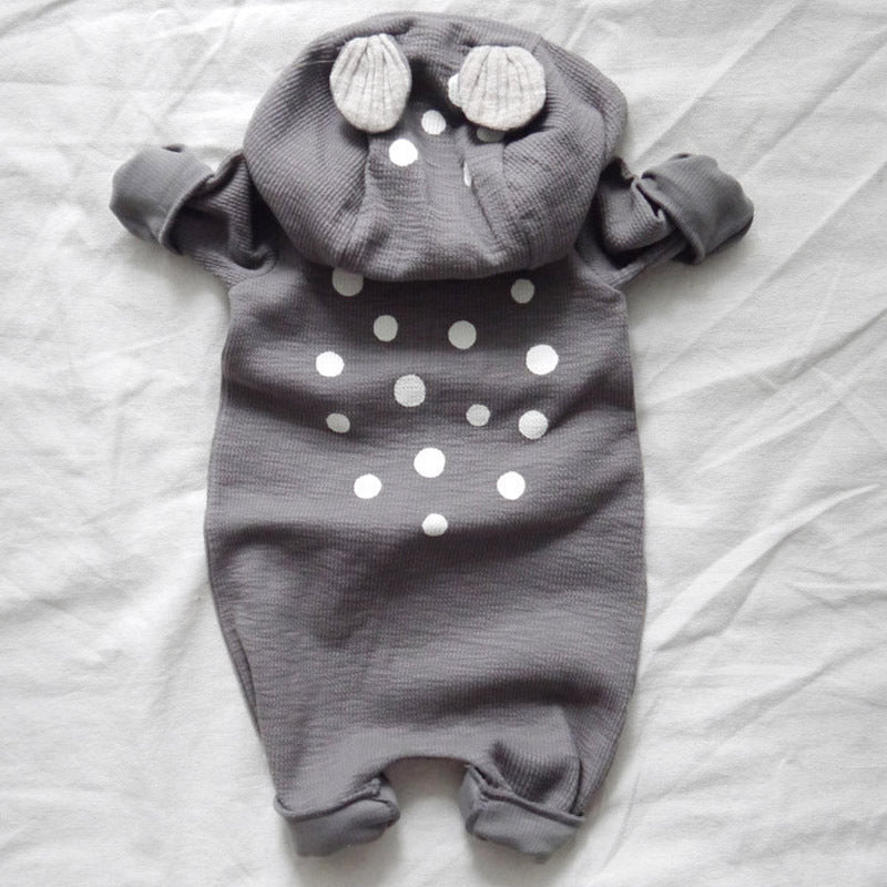 【BABY】バンビフード付きスウェットロンパース・通常＆裏起毛 CawaKomostore