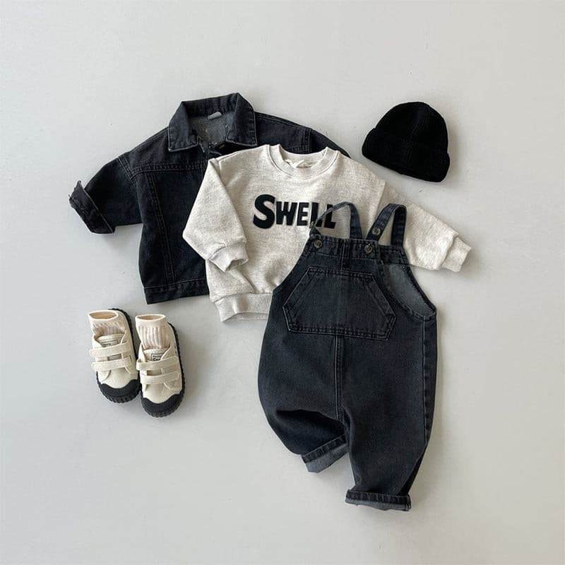 【BABY】バックデザインデニムサロペット CawaKomostore