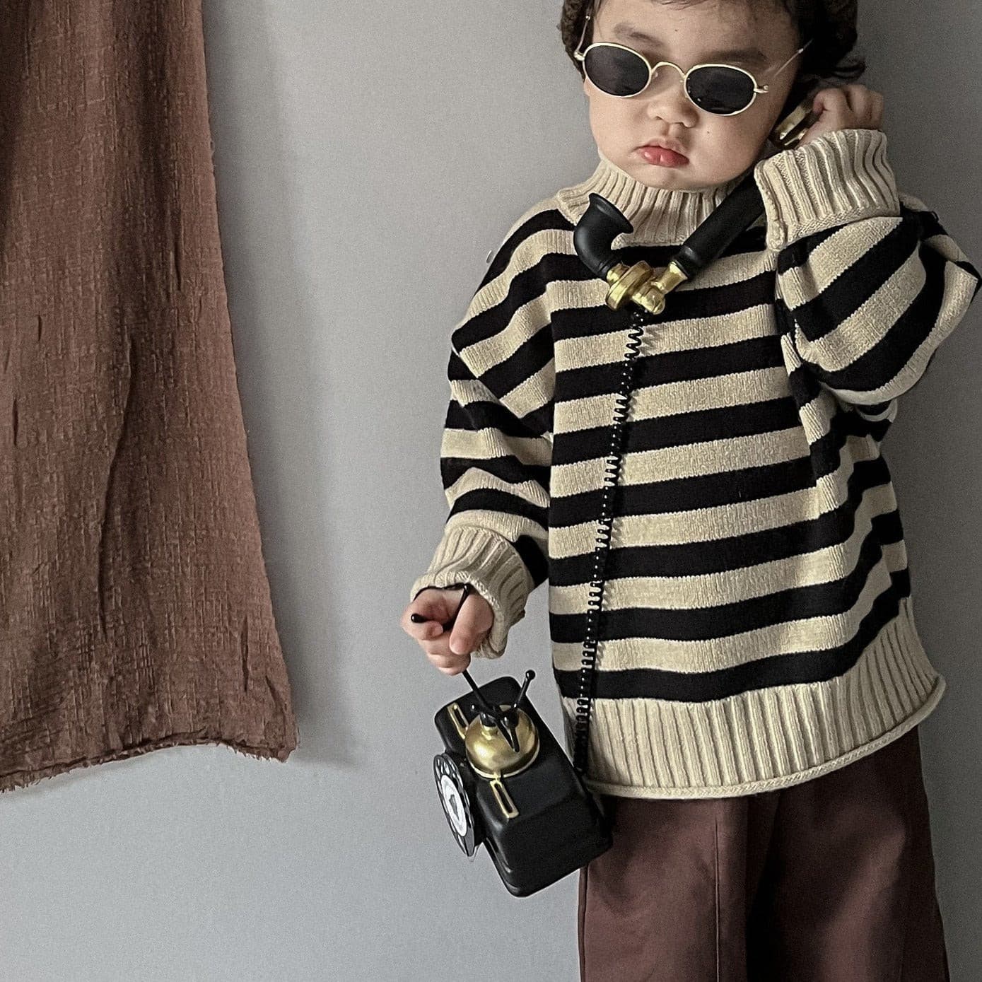 【GIRL・BOY】モックネックボーダーセーター CawaKomostore