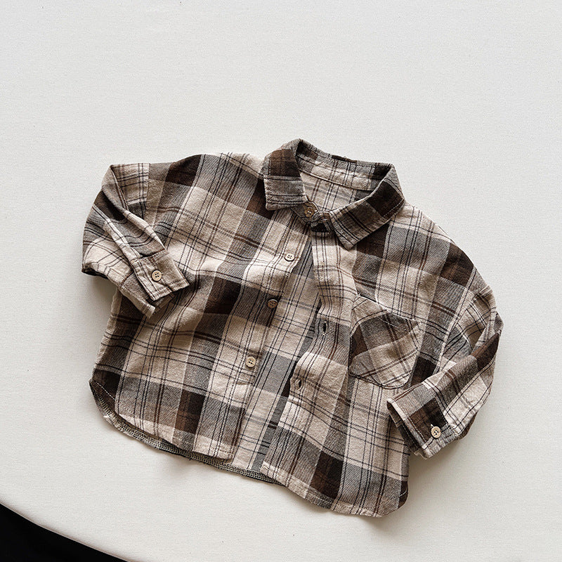 【GIRL・BOY】チェックコットンシャツ CawaKomostore