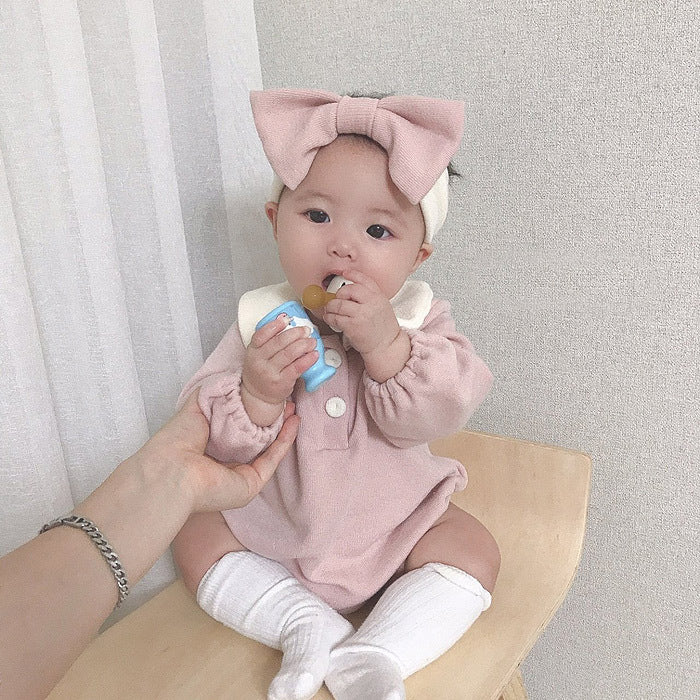 【BABY】ポロ襟ロンパース・リボンバンド付き CawaKomostore