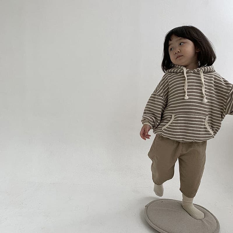 【BABY】細いボーダースウェットパーカー CawaKomostore