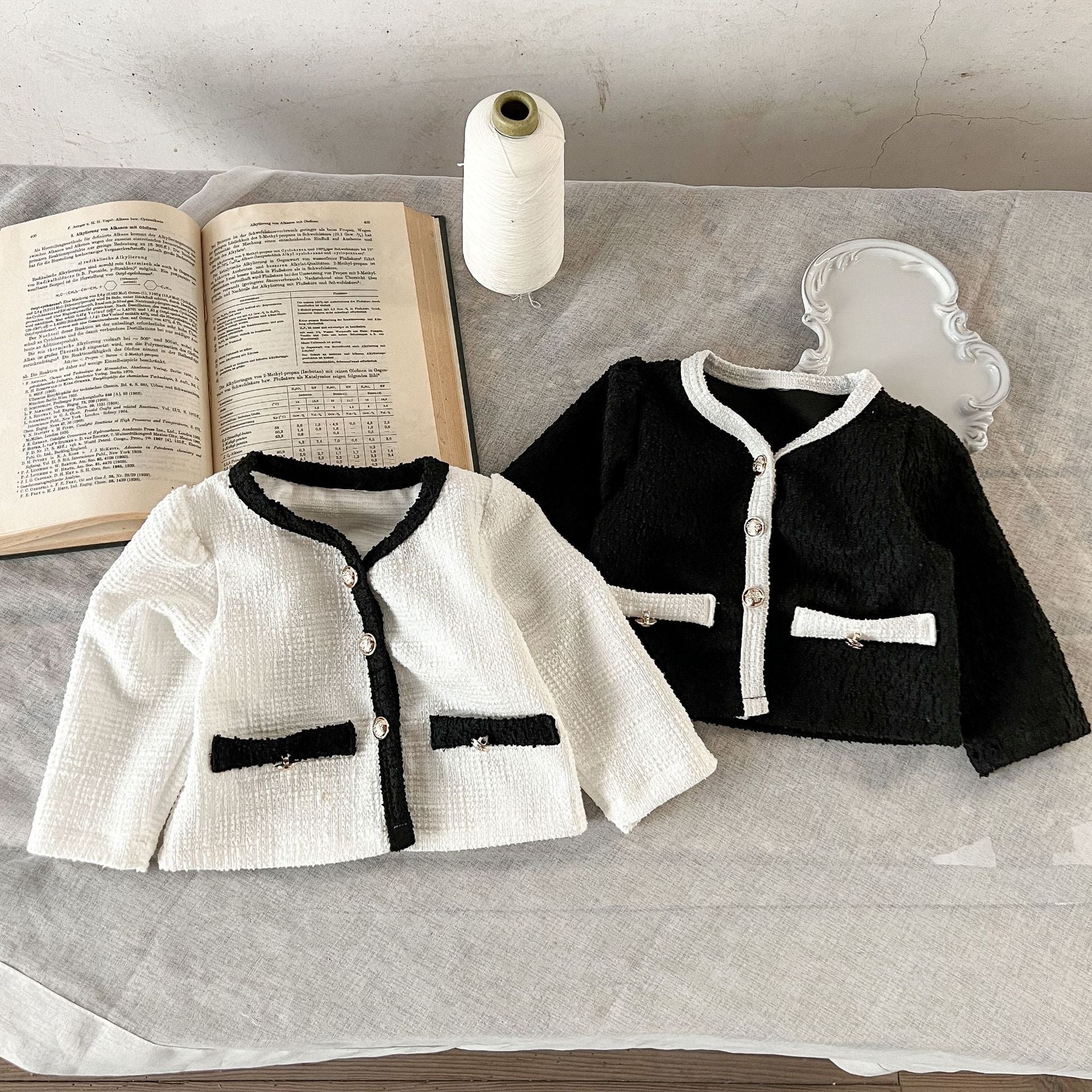 【BABY】モノクロボタンセットアップ CawaKomostore