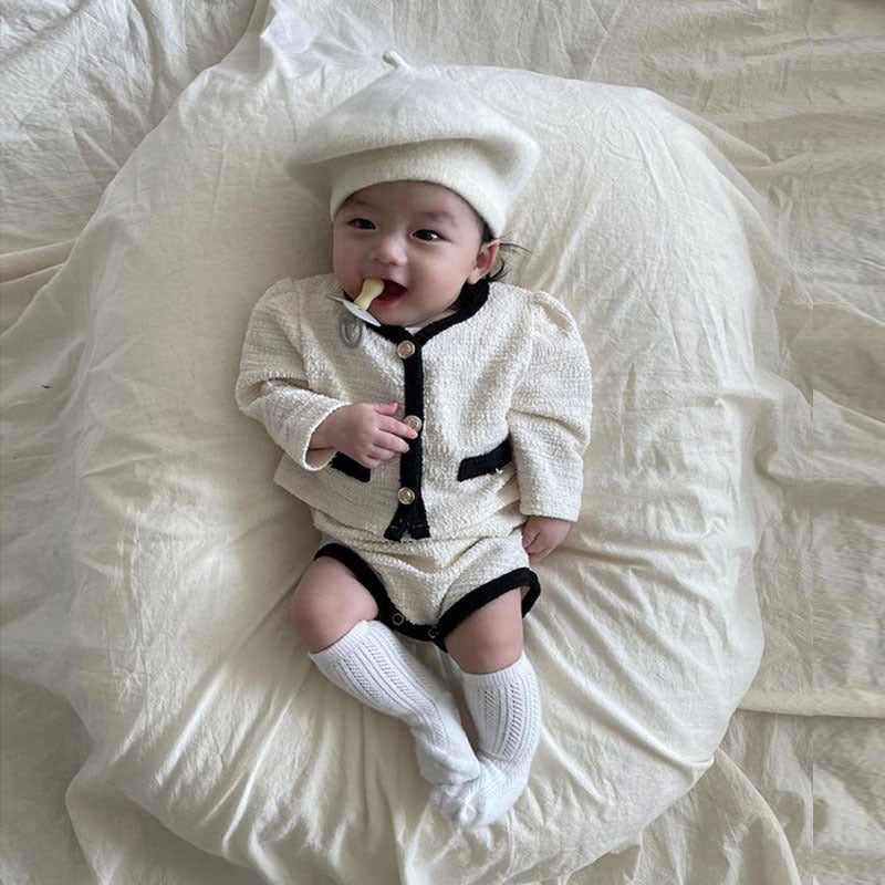 【BABY】モノクロボタンセットアップ CawaKomostore