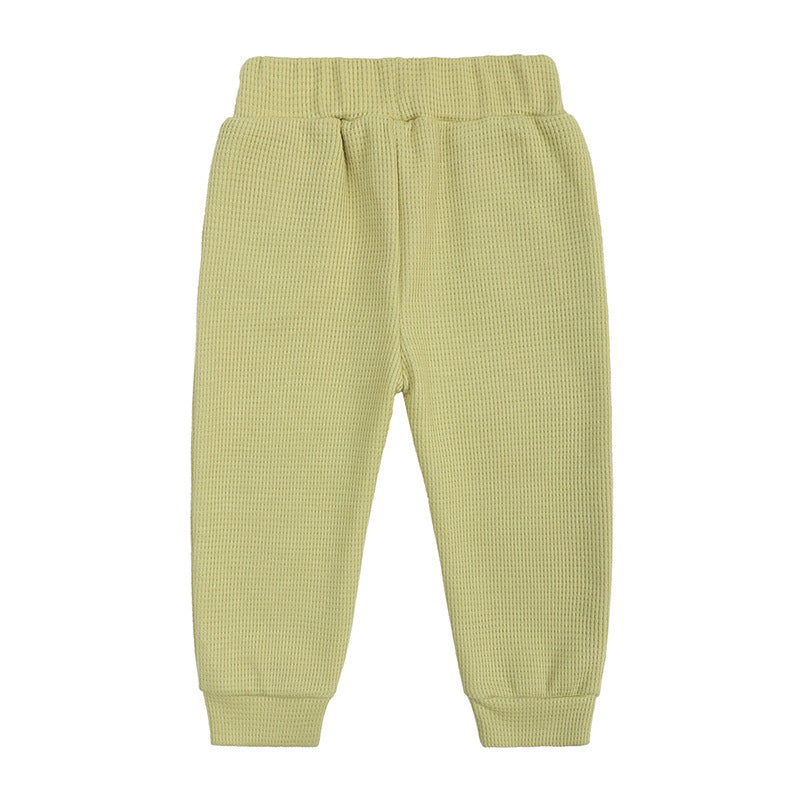 【GIRL・BOY】韓国風ワッフルスウェット2点セットアップ CawaKomostore
