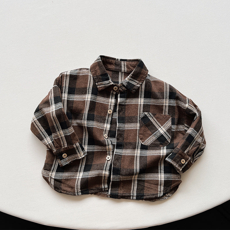 【GIRL・BOY】チェックコットンシャツ CawaKomostore