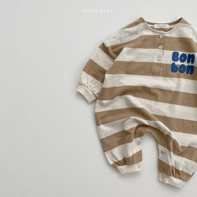 【BABY】BONBONボーダーカバーオール CawaKomostore