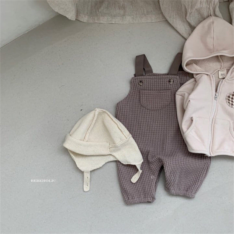 【BABY】ポケ付き・ワッフルオーバーオール CawaKomostore