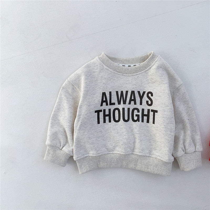 【BABY】英字シンプルスウェットシャツ CawaKomostore