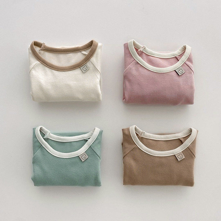 【BABY】パターン配色ボディスーツ CawaKomostore