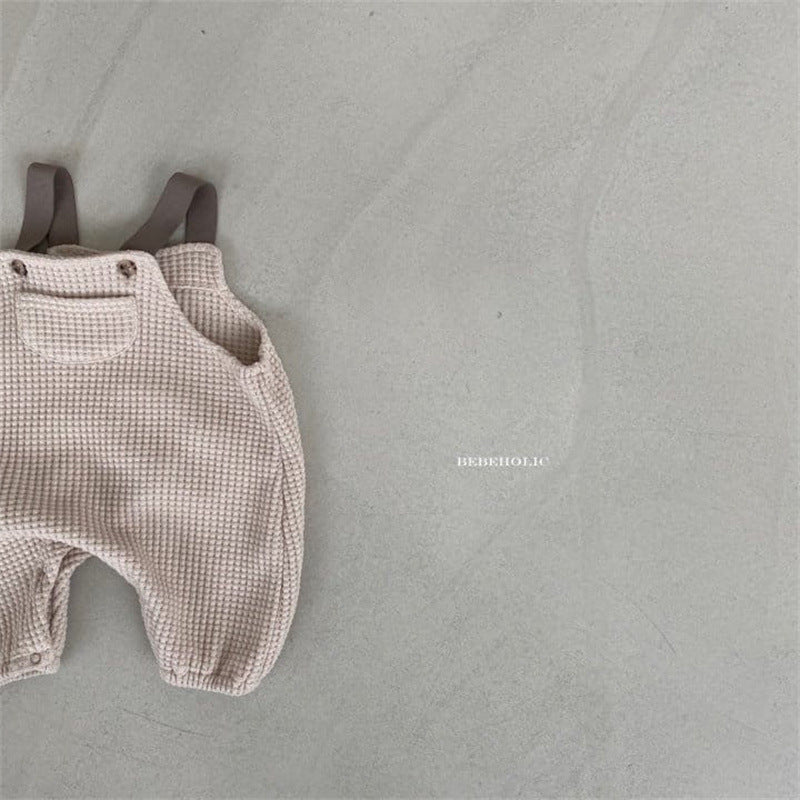 【BABY】ポケ付き・ワッフルオーバーオール CawaKomostore
