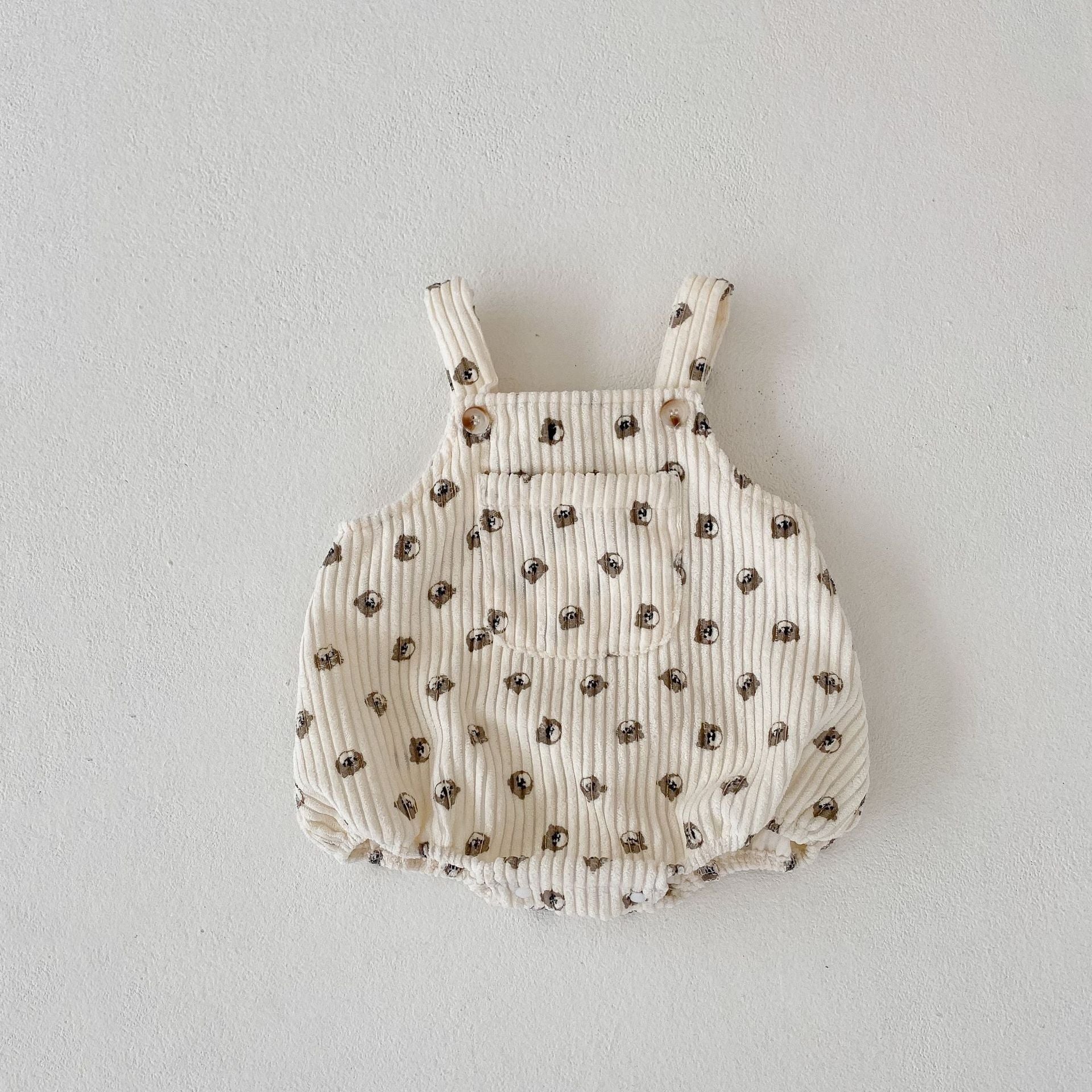 【BABY】総柄やわらかコーデュロイサロペット CawaKomostore