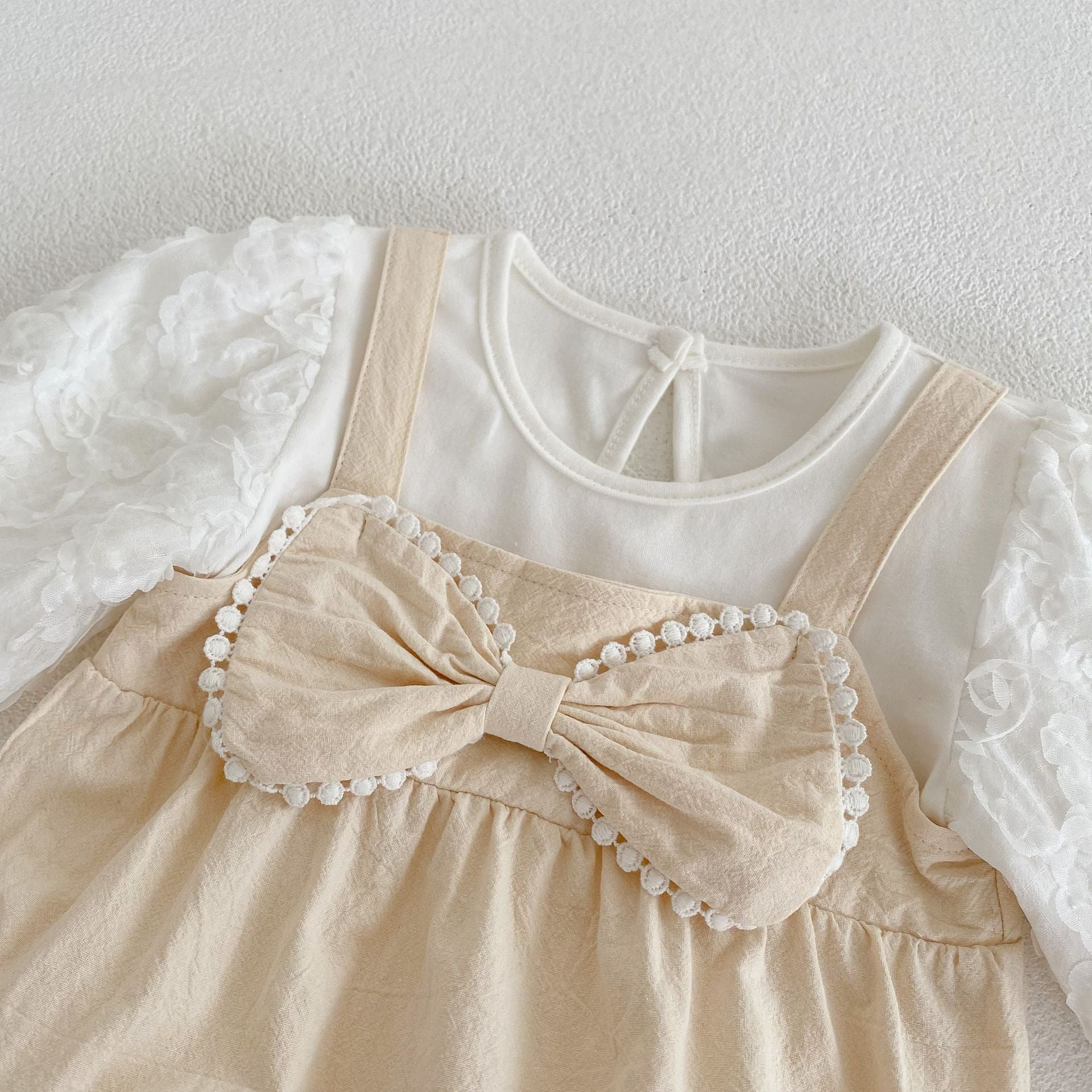 【BABY】ガーリーなリボンサロペットロンパース CawaKomostore