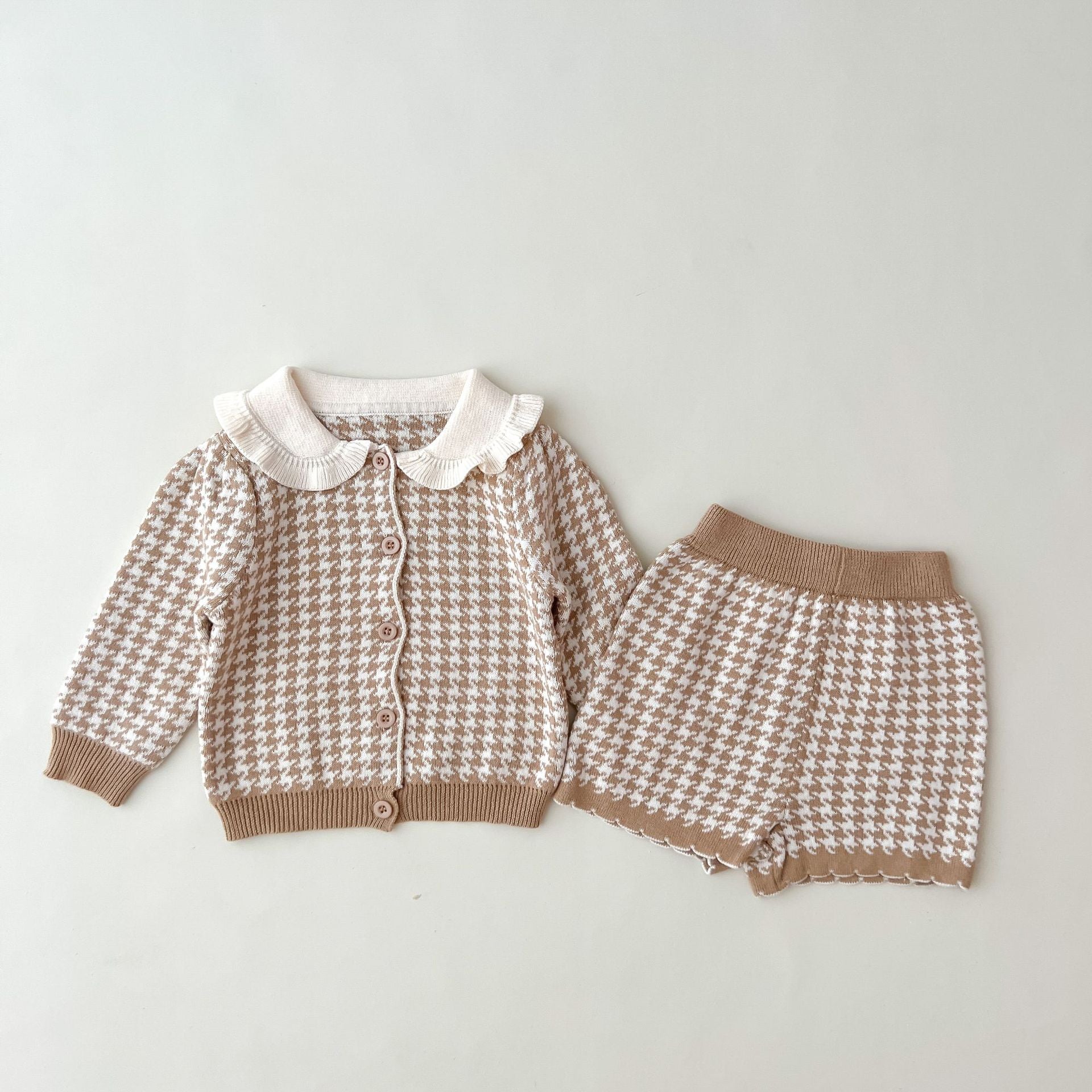 【BABY】千鳥チェック柄　ニットセットアップ CawaKomostore