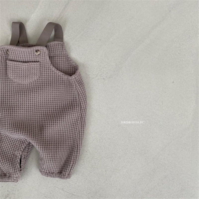 【BABY】ポケ付き・ワッフルオーバーオール CawaKomostore