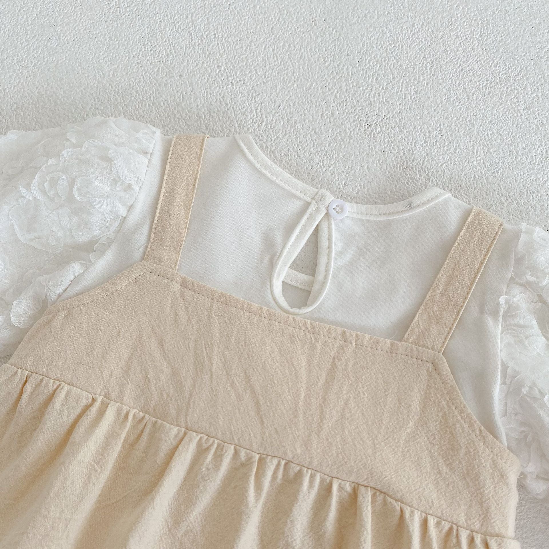 【BABY】ガーリーなリボンサロペットロンパース CawaKomostore