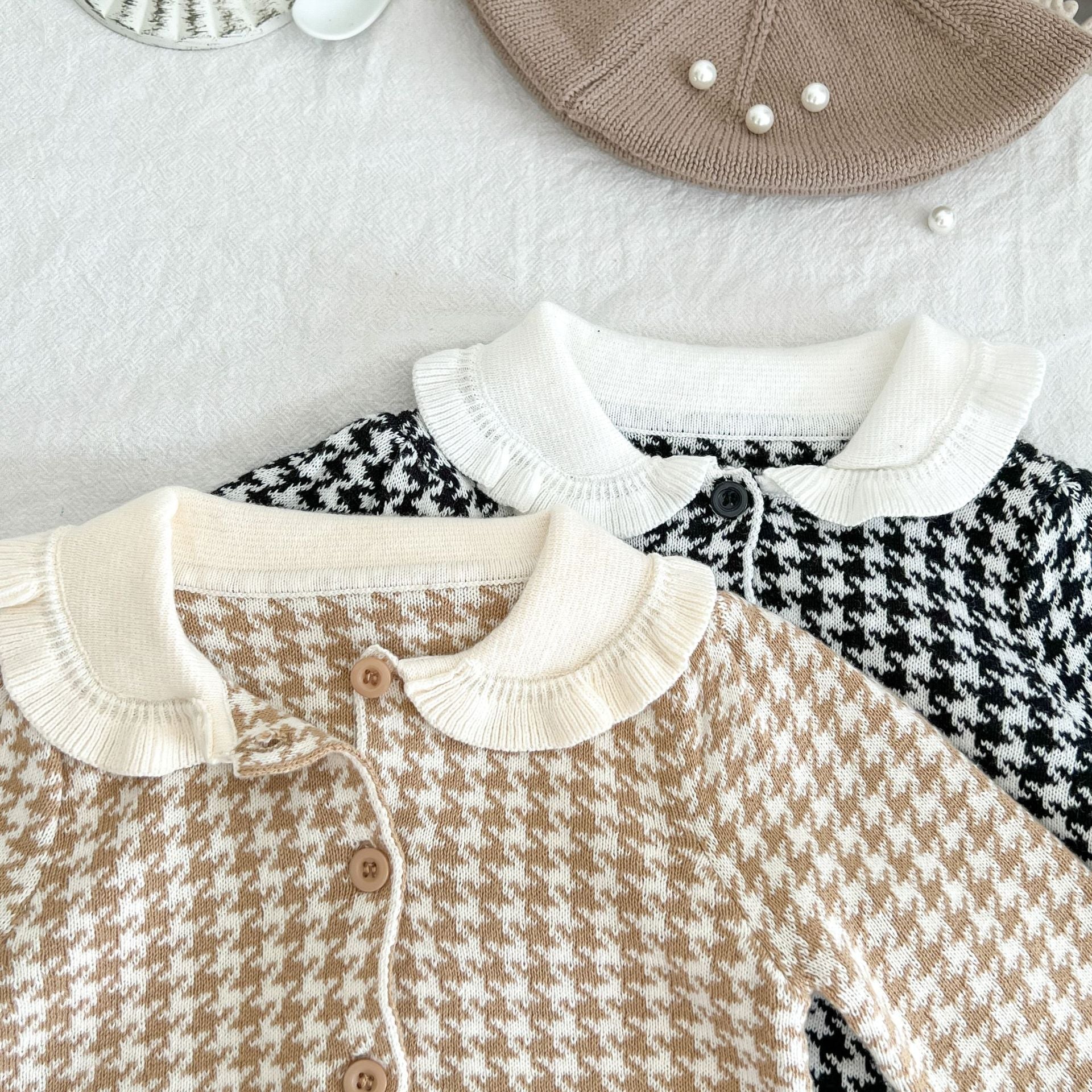 【BABY】千鳥チェック柄　ニットセットアップ CawaKomostore