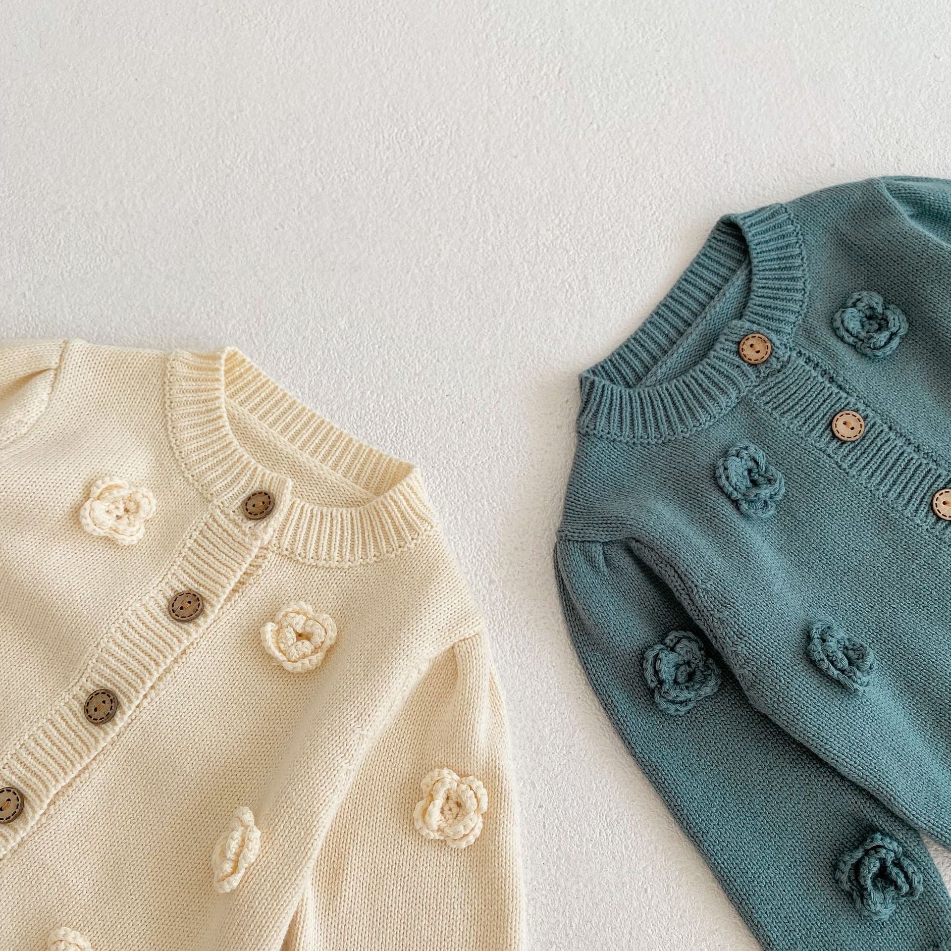 【BABY】バラニットカーディガン🌹🌹 CawaKomostore