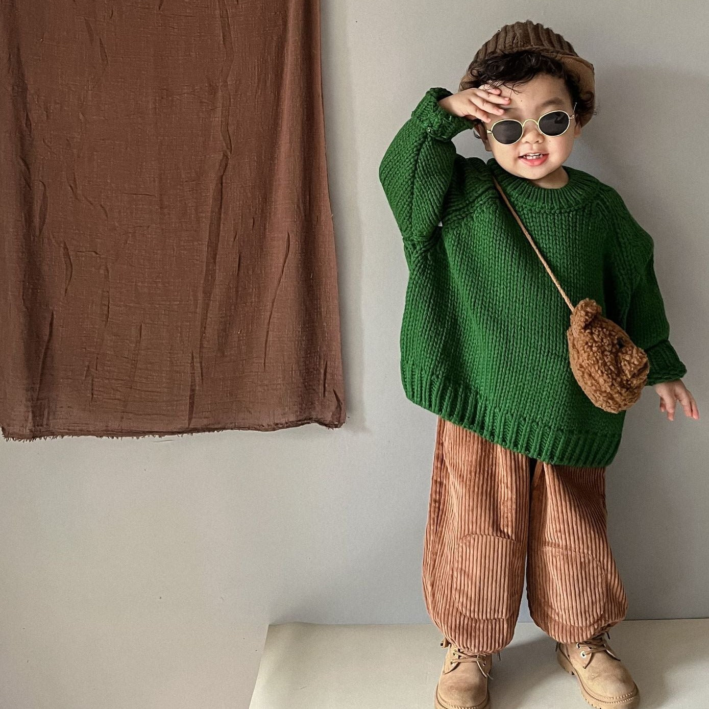 【GIRL・BOY】KIDSざっくりカラーニット CawaKomostore