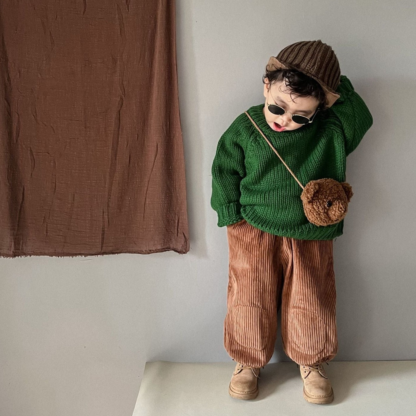 【GIRL・BOY】KIDSざっくりカラーニット CawaKomostore