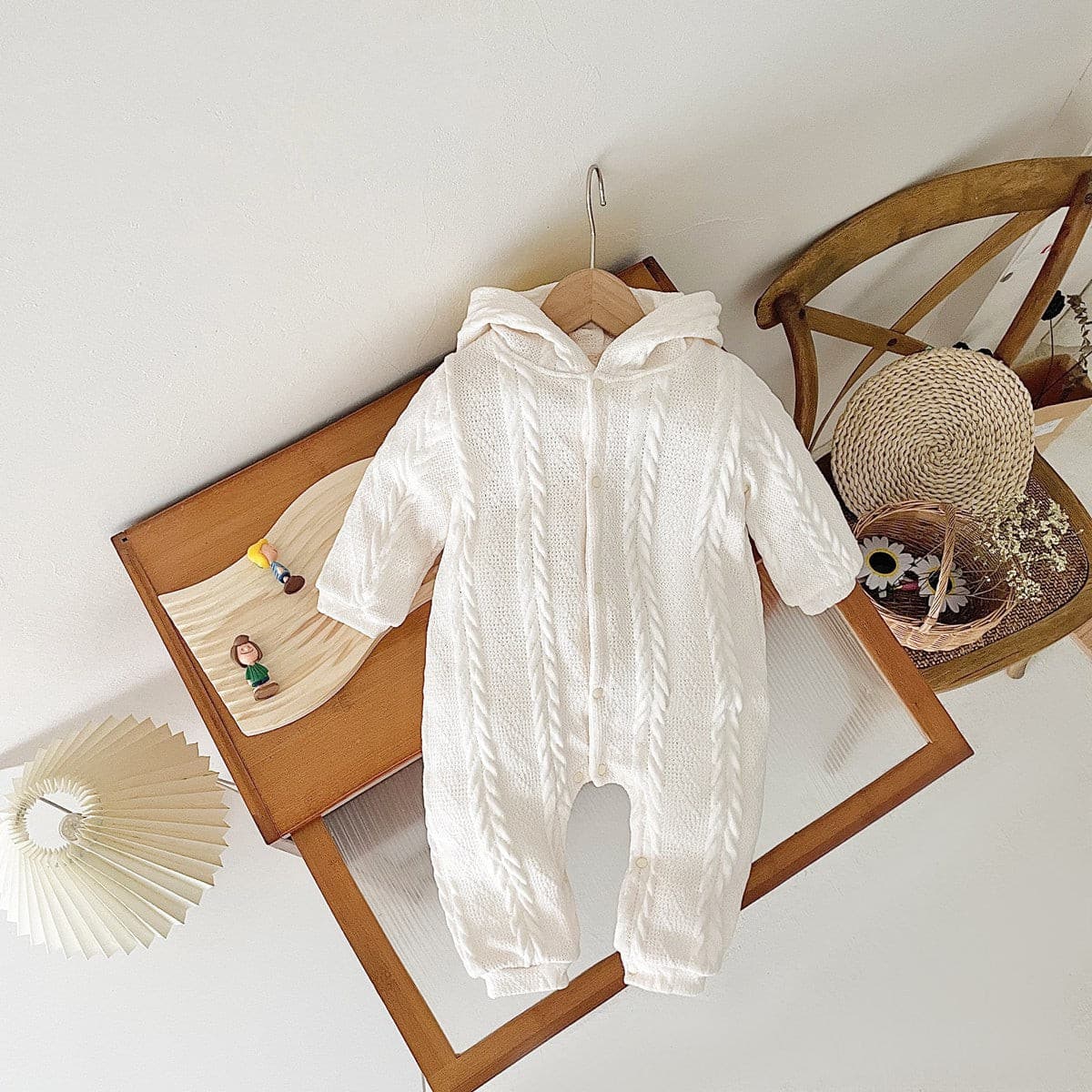 【BABY】ケーブル編み風 ジャンプスーツ CawaKomostore