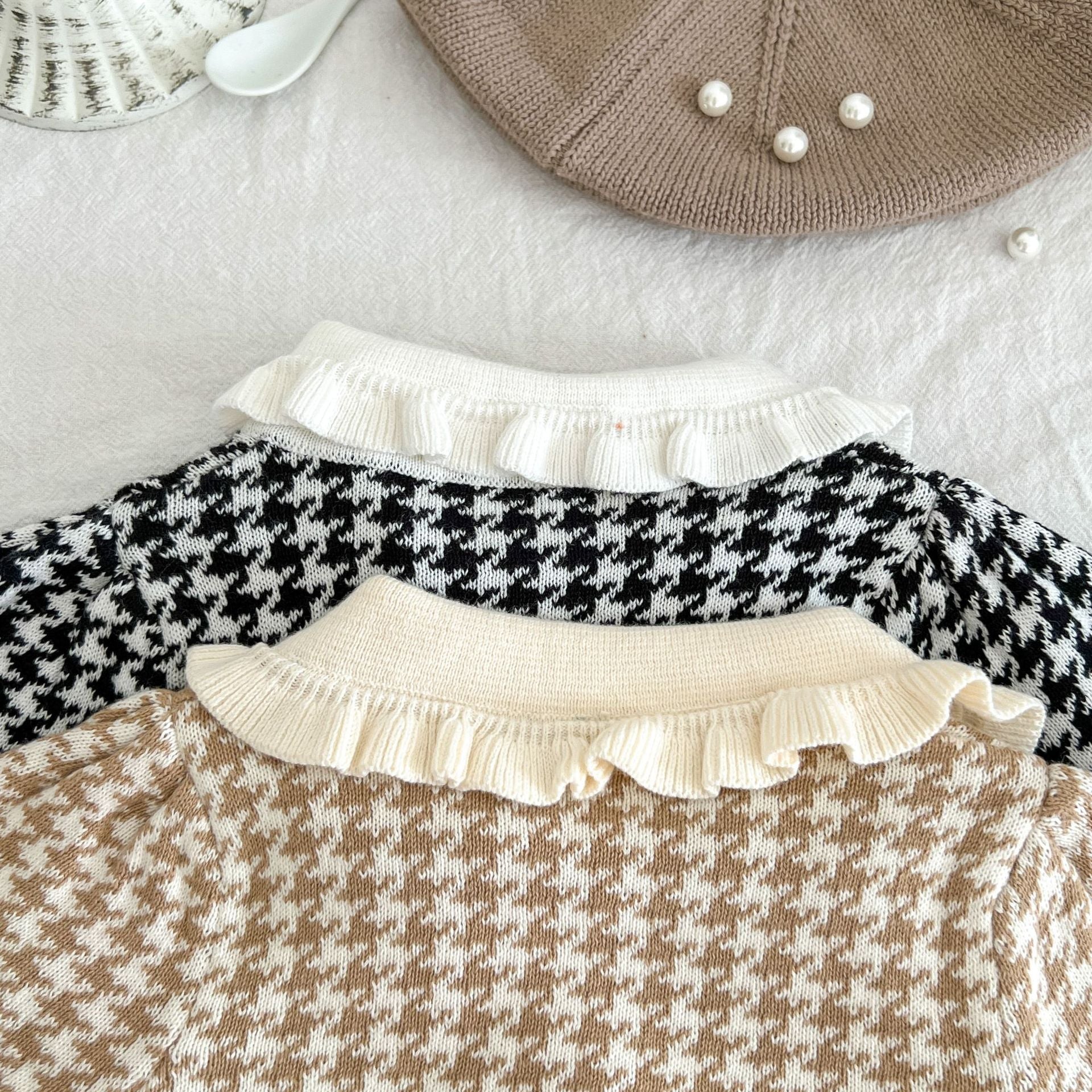 【BABY】千鳥チェック柄　ニットセットアップ CawaKomostore