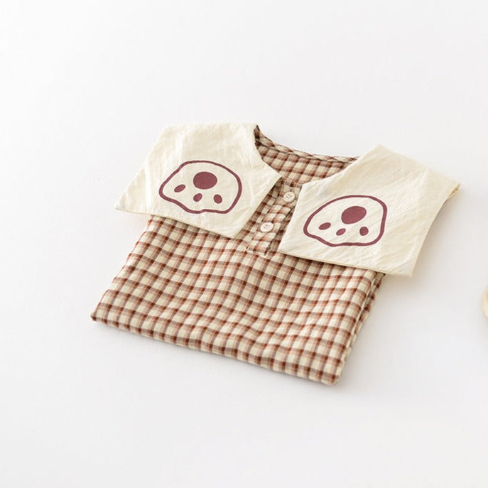【BABY】ベビー チェック 半袖 ジャンプスーツ CawaKomostore