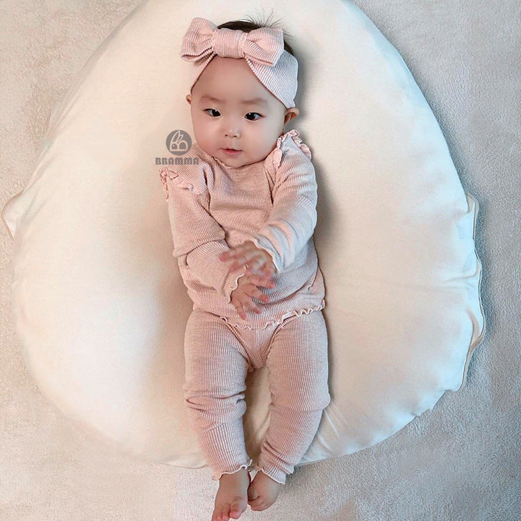 【BABY】リブ―ロンパース＋パンツセット CawaKomostore