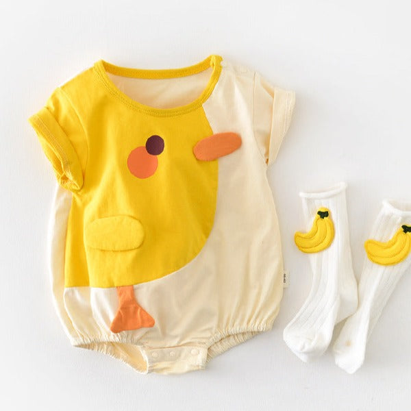 【BABY】ひよこさんデザインロンパース CawaKomostore