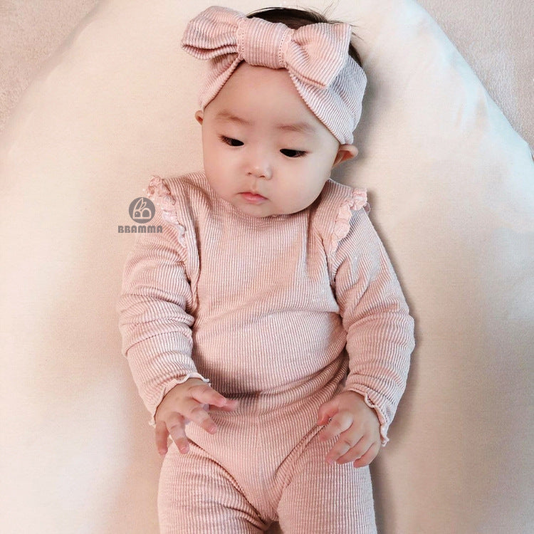 【BABY】リブ―ロンパース＋パンツセット CawaKomostore