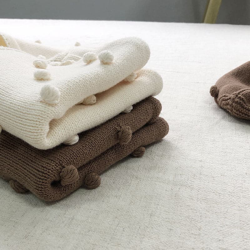 【BABY】デザイン編みポッピンニットサロペット＋ボンネット CawaKomostore