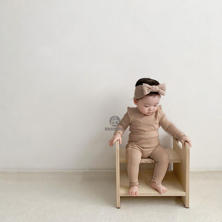 【BABY】リブ―ロンパース＋パンツセット CawaKomostore