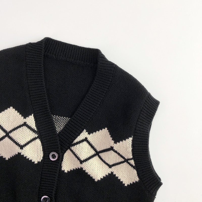 【BABY】ジャガードブラックニット セットアップ CawaKomostore