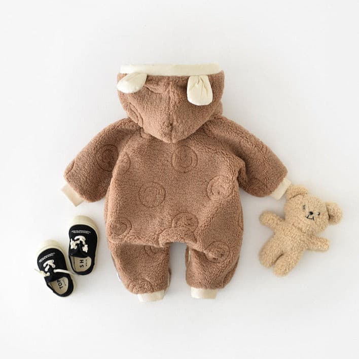 【BABY】クマさんカバーオール＋マフラー付き CawaKomostore