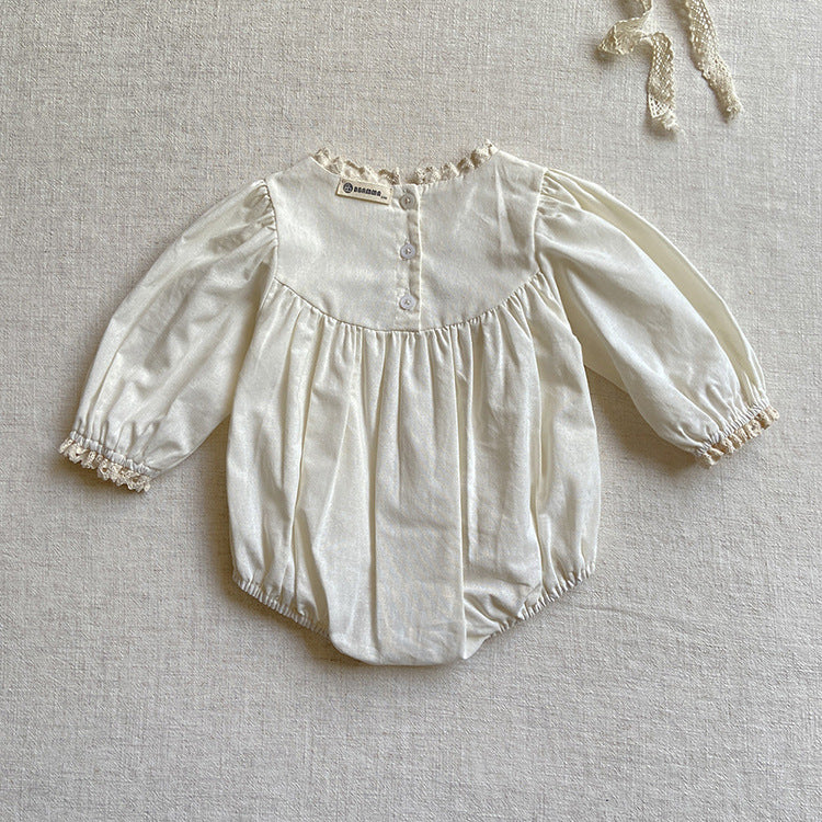 【BABY】お花の刺繍ロンパース CawaKomostore