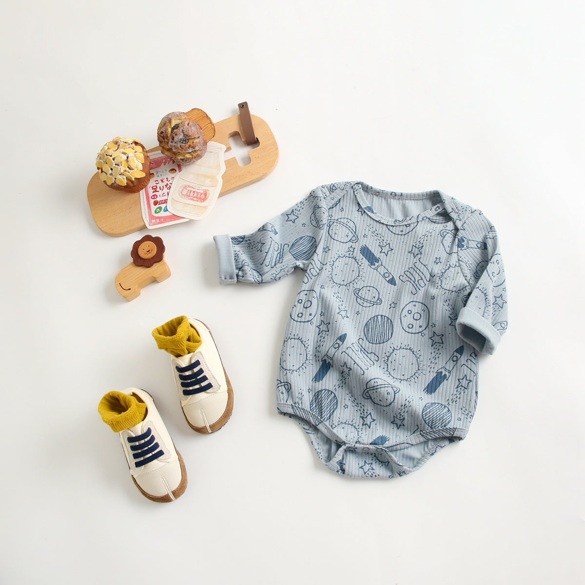 【BABY】総柄長袖ロンパース CawaKomostore