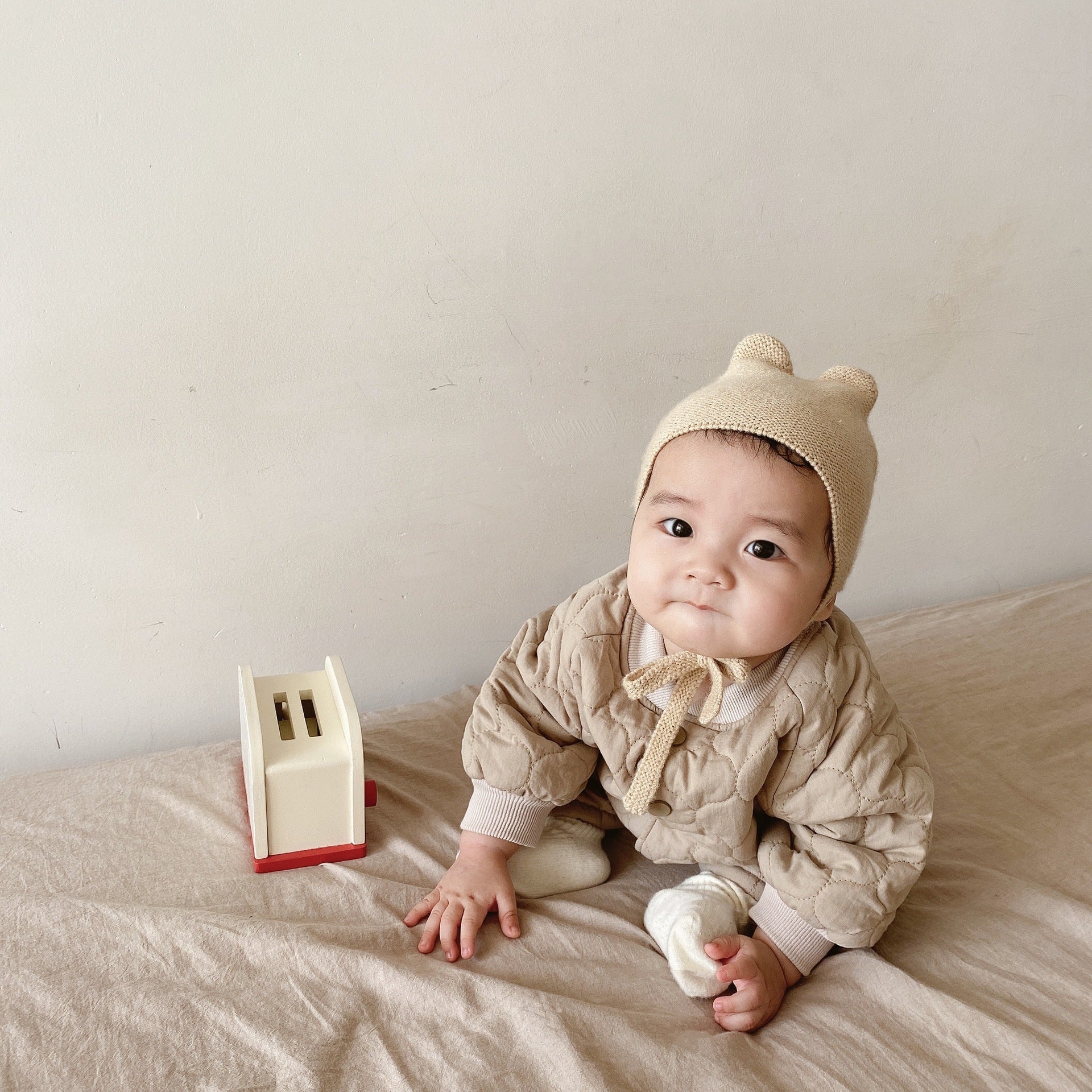 【BABY】キルティング＆花柄のカバーオール CawaKomostore