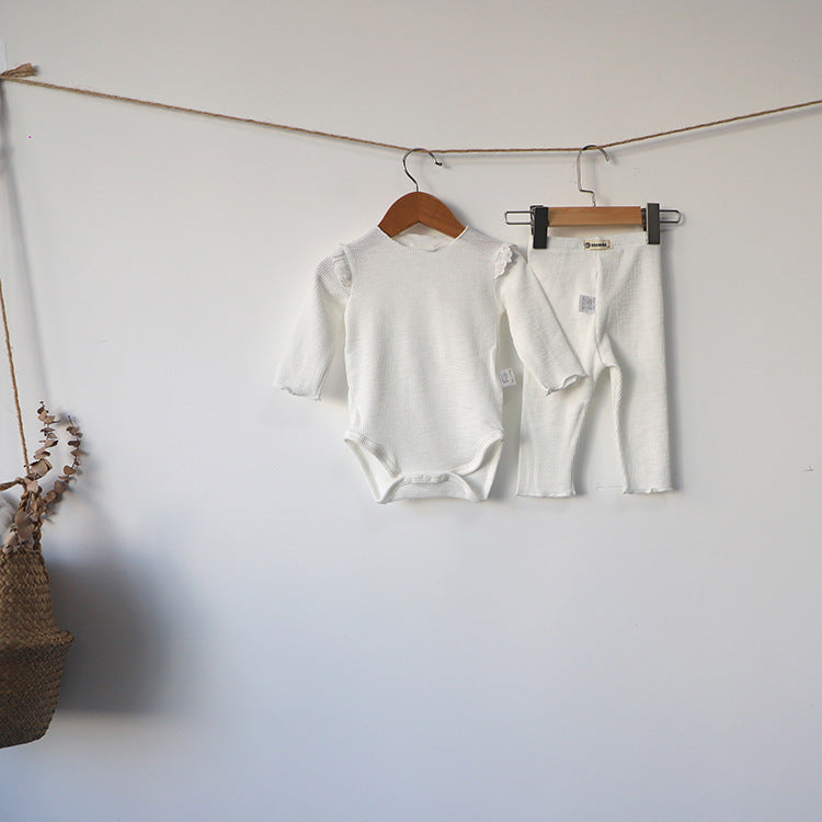 【BABY】リブ―ロンパース＋パンツセット CawaKomostore
