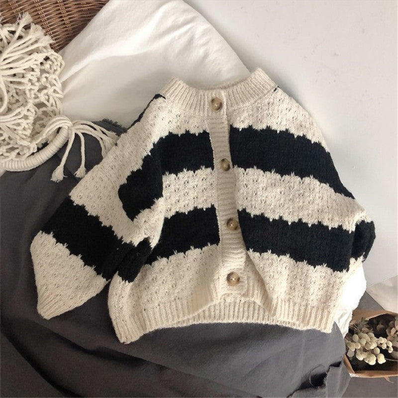 【GIRL・BOY】ボールドボーダーカーディガン CawaKomostore
