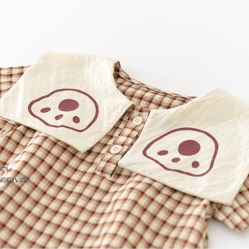 【BABY】ベビー チェック 半袖 ジャンプスーツ CawaKomostore