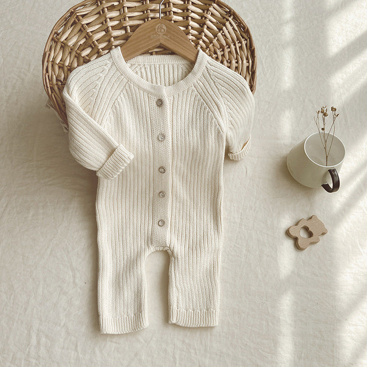 【BABY】リブニットロンパース＋ボンネット CawaKomostore