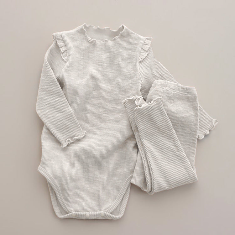 【BABY】リブ―ロンパース＋パンツセット CawaKomostore