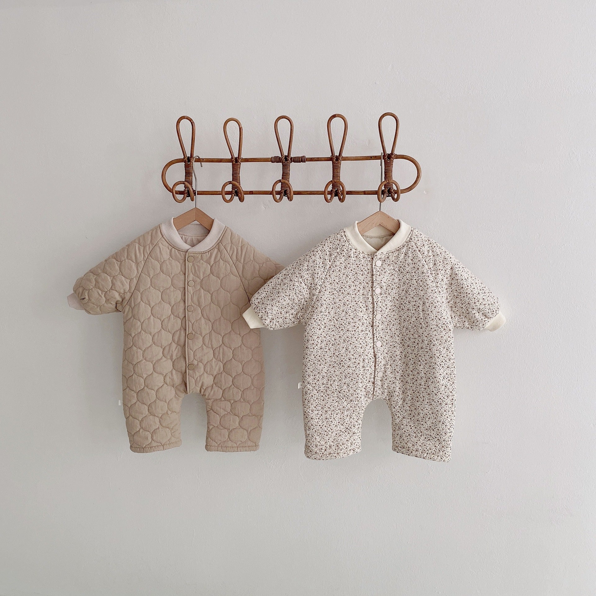 【BABY】キルティング＆花柄のカバーオール CawaKomostore